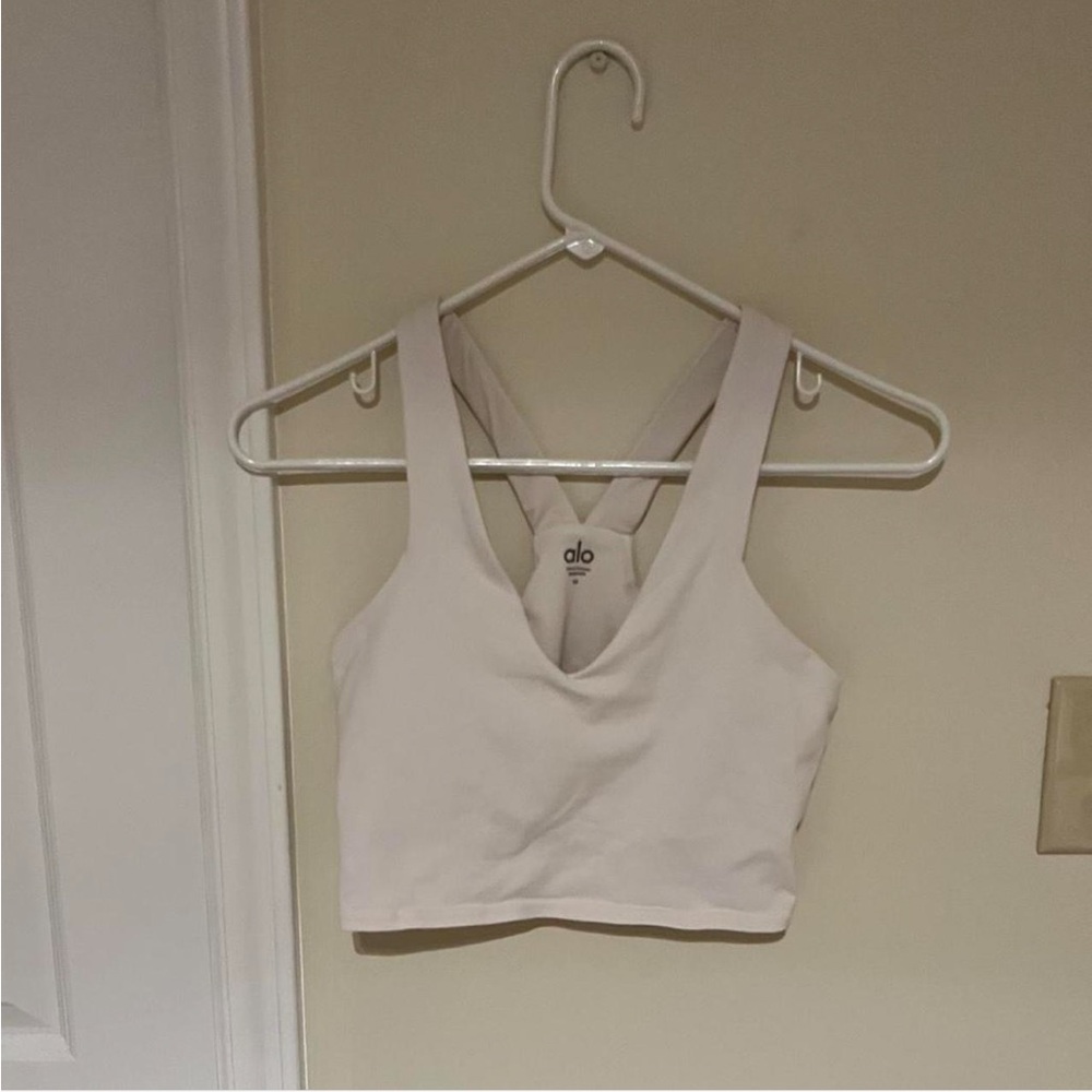 ALO Yoga Women's White Bra Crop Top